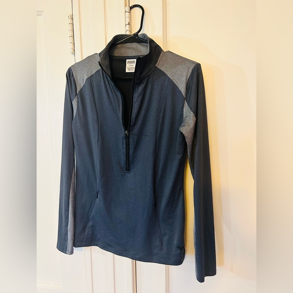 Victoria’s Secret Pink Quarter Zip up Jacket, Medium, black and grey - Picture 4 of 7